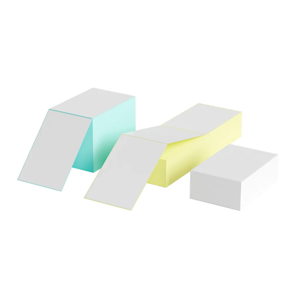 2.  Top Thermal Paper label stack - 3 glassine  paper colors.webp